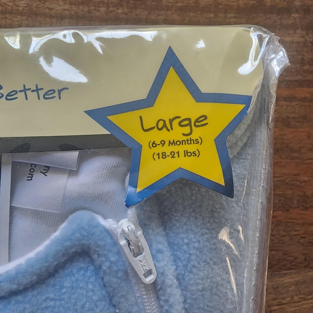 NEW Baby Merlin's Magic Sleepsuit Boys 6-9 Months Blue Fleece Swaddle Transition - Picture 2 of 7